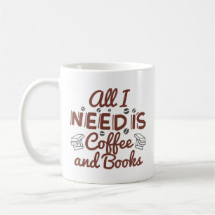 Caneca De Café Só Preciso De Café E Livros.