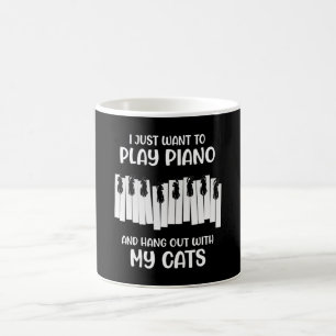 Caneca De Café só quero tocar presente de piano para amantes de
