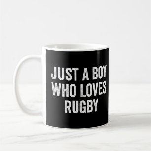 Caneca De Café Só um garoto que ama o jogador de rugby