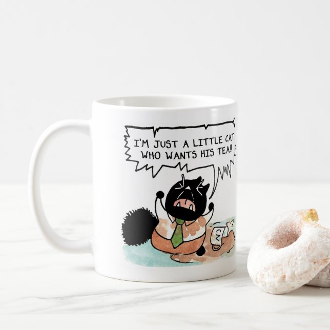 Caneca De Café Só um gatinho que quer seu chá! (Com Donut)