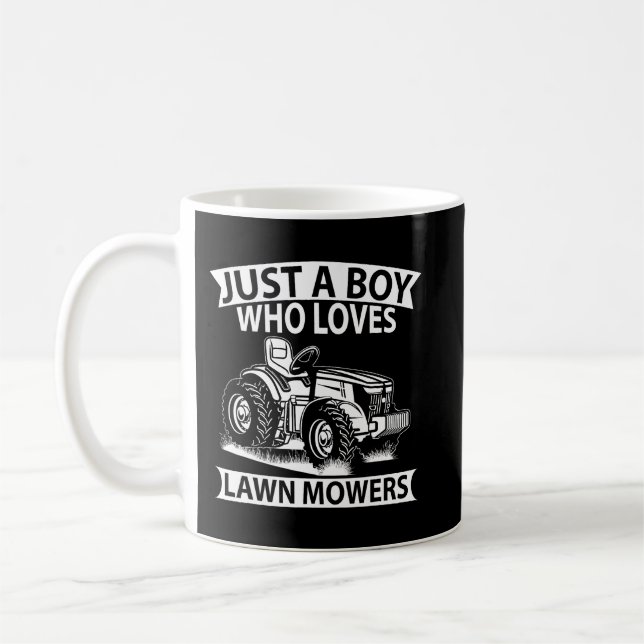 Caneca De Café Só um rapaz que ama o Lawn Mowers Colheita B (Esquerda)