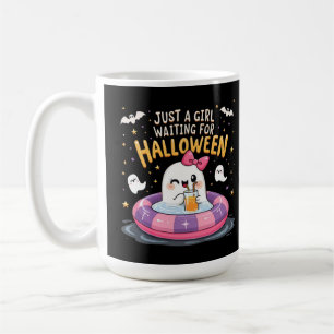 Caneca De Café Só Uma Garota Esperando O Verão De Halloween