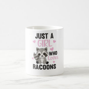Caneca De Café Só Uma Garota Que Adora Racoons Kawaii Raccoon