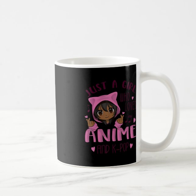Caneca De Café Só uma garota que ama Anime e Pop (Direita)