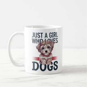 Caneca De Café Só uma garota que ama cachorros design fofos