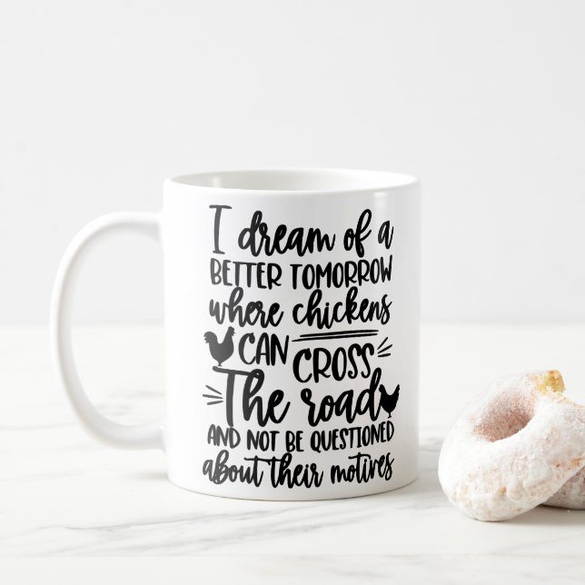 Caneca De Café Só uma garota que ama galinha louca (Com Donut)
