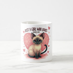 Caneca De Café Só uma garota que ama gatos siameses