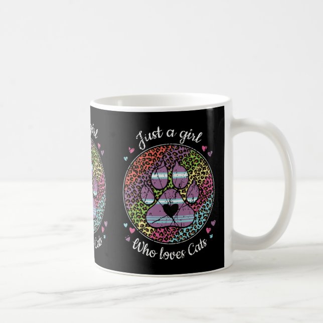 Caneca De Café Só uma garota que ama Mães de gatos (Direita)