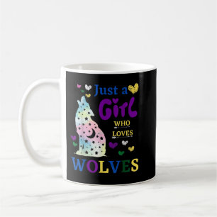Caneca De Café Só uma garota que ama o espaço dos lobos como Wate