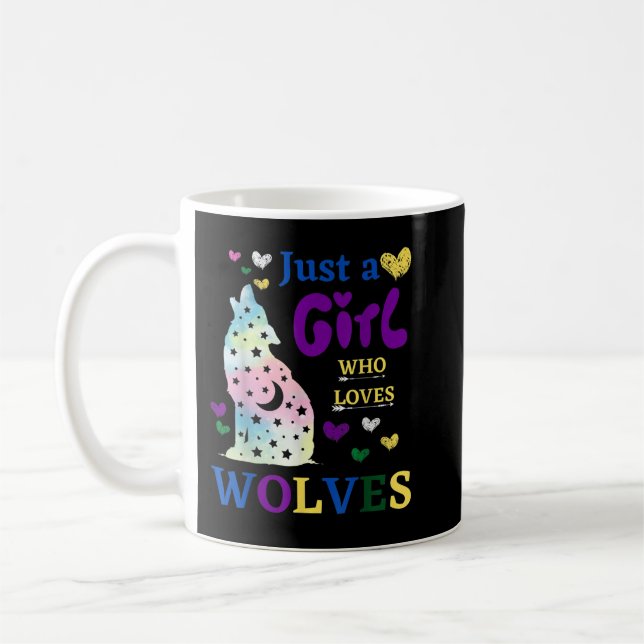 Caneca De Café Só uma garota que ama o espaço dos lobos como Wate (Esquerda)