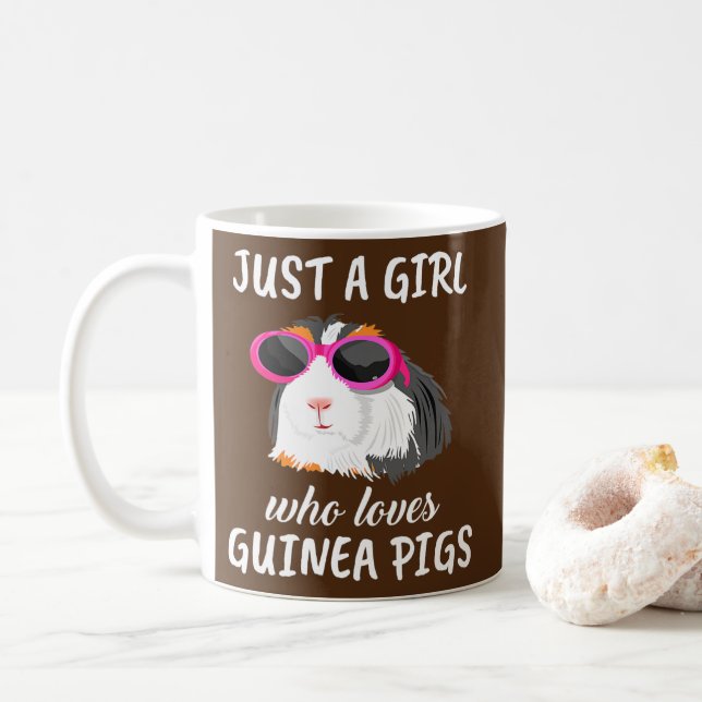 Caneca De Café Só Uma Menina Que Ama Guiné Pigs Roupa Guiné (Com Donut)