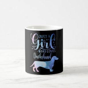 Caneca De Café Só Uma Menina Que Ama Um Cachorro Dachshund Sobre