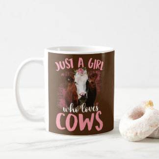 Caneca De Café Só Uma Menina Que Ama Vacas Engraçadas Vaca Farmad