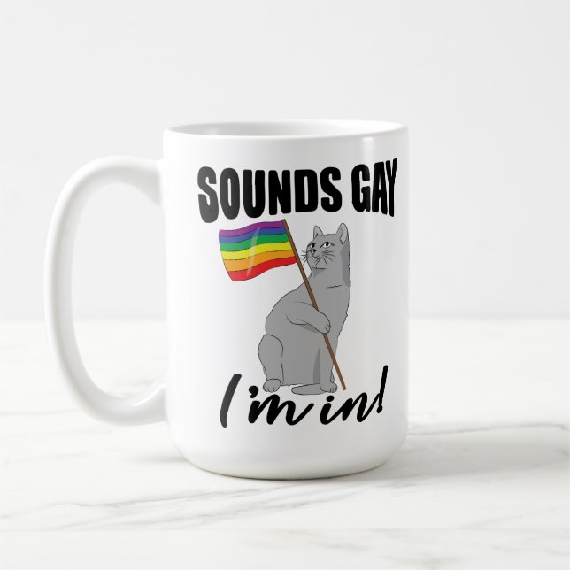 Caneca De Café Soa Gay, estou em Gato (Esquerda)