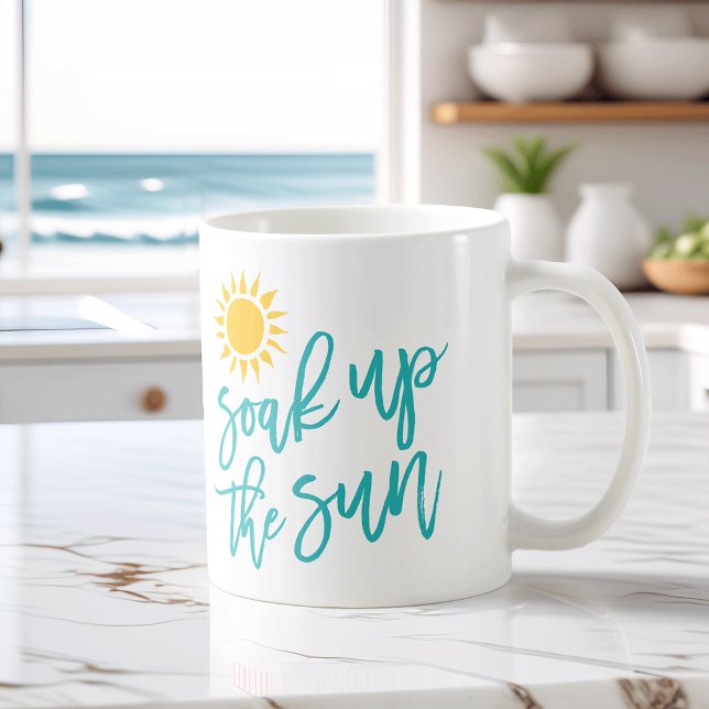 Caneca De Café Soak Up The Sun Summer Typografia (Criador carregado)