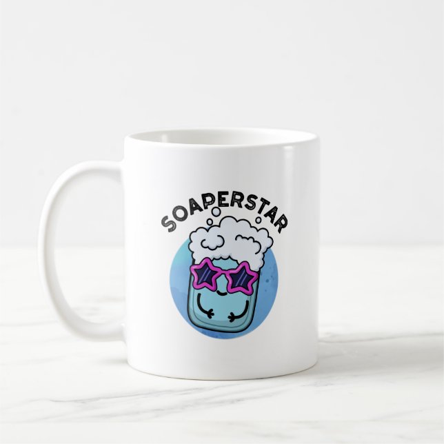 Caneca De Café Soaperstar Funny Superstar Soap Pun (Esquerda)