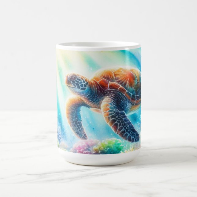 Caneca De Café Sob a tartaruga marinha oceânica (Centro)