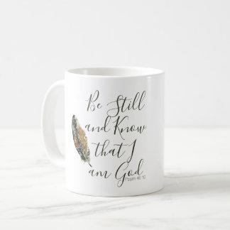 Caneca De Café Sob Suas Asas| Pena de Aquarela |Salmo 46