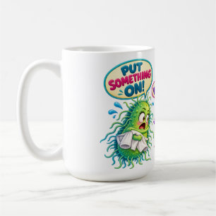 Caneca De Café Sob um Microscópio – Bactérias de Microbiologia Di