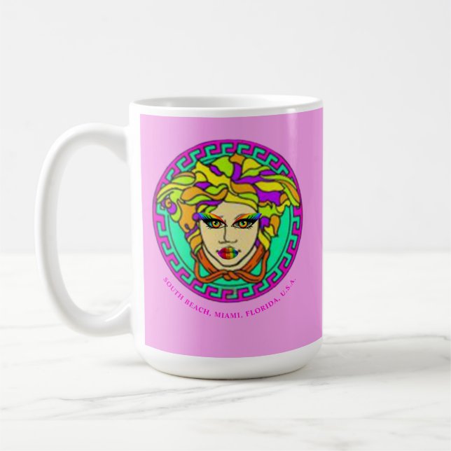 Caneca De Café SoBe Miami Kitsch Ícone Medusa, Orgulho  (Esquerda)