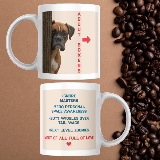 Caneca De Café Sobre Boxers Engraçados e Adoráveis Boxer Dog Desi (Criador carregado)