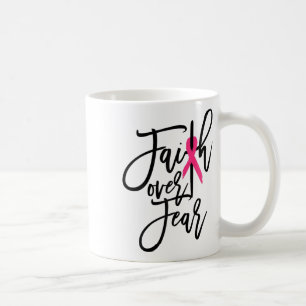 Caneca De Café Sobre o Medo Cruzar o Cancer Sensibilização Cristã