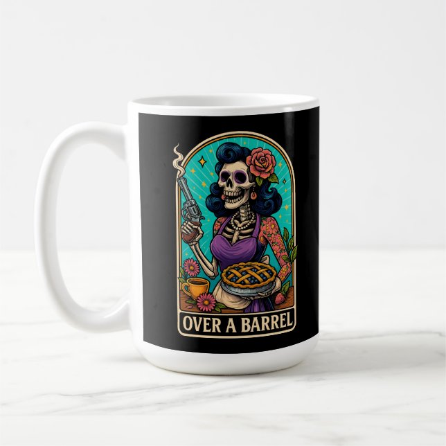 Caneca De Café Sobre um esqueleto de barril (Esquerda)