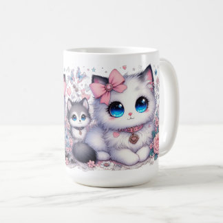 Caneca De Café Sobrecarga de gatinhos de cutena: Gato e cão de ol