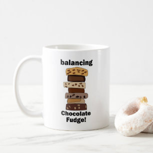 Caneca De Café Sobremesa de Chocolate Fudge Equilibrando Engraçad