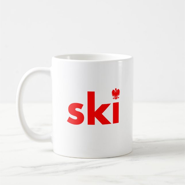 Caneca De Café Sobrenome polonês SKI Mug (Esquerda)