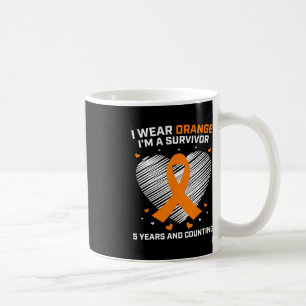 Caneca De Café Sobrevivência da Leucemia Laranja Presente 5 Anos
