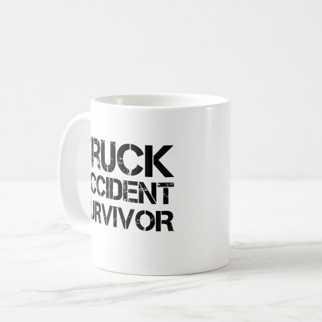 Caneca De Café Sobrevivência de Acidente de Caminhão (Frente Esquerda)