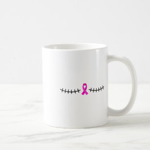 Caneca De Café Sobrevivência do Câncer da Mama com cicatriz dupla