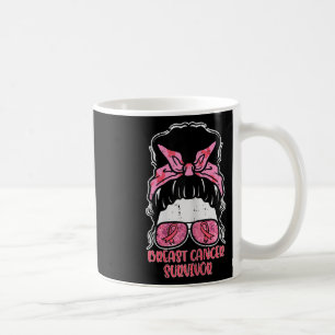 Caneca De Café Sobrevivência do Câncer da Mama Hairbun Cancer com