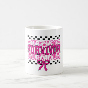 Caneca De Café Sobrevivente ao Câncer de Mama Rosa