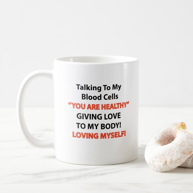 Caneca De Café Sobrevivente Conscientização da Leucemia (Com Donut)
