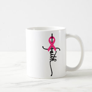 Caneca De Café Sobrevivente Cruzado Fita Rosa Cancer 2