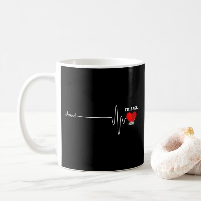 Caneca De Café Sobrevivente de Ataque Cardíaco de Cirurgia de Ign (Com Donut)