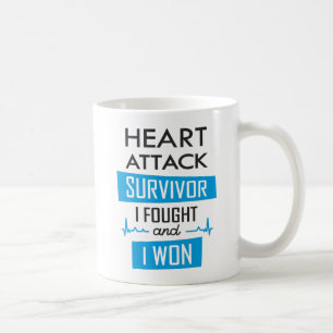 Caneca De Café Sobrevivente de ataque cardíaco, lutei e ganhei