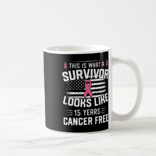 Caneca De Café Sobrevivente de câncer de 15 anos livre de câncer