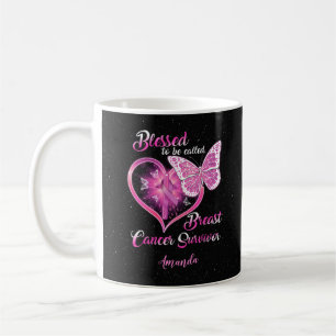 Caneca De Café Sobrevivente de Câncer de Mama Personalizado abenç
