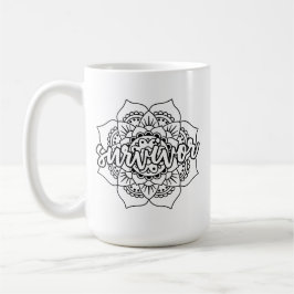 Caneca De Café Sobrevivente de câncer Mandala