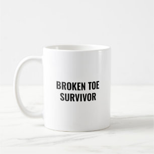 Caneca De Café Sobrevivente de Dedão Quebrado Presente Divertido