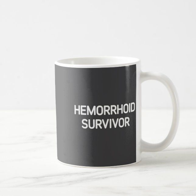 Caneca De Café Sobrevivente de Hemorroida, Engraçado, Piadas, Sar (Direita)