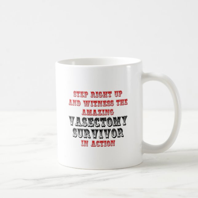 Caneca De Café Sobrevivente De Vasectomia Incrível Em Ação (Direita)