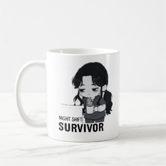 Caneca De Café Sobrevivente do Turno da Noite Ilustração de Enfer