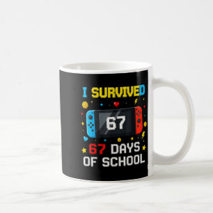 Caneca De Café Sobrevivi 67 Dias De Escola 67 Esquadrão Engraçado
