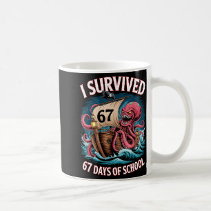 Caneca De Café Sobrevivi 67 Dias De Escola 6-7 Meninos Crianças C