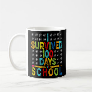 Caneca De Café Sobrevivi A 100 Dias De Escola 100º Dia De Escola