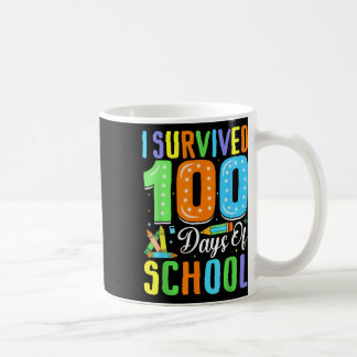 Caneca De Café Sobrevivi A 100 Dias De Escola 100 Dias De Escola